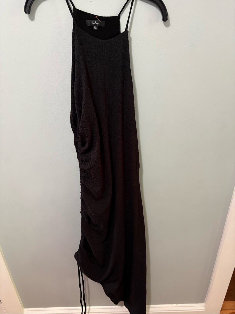Lulus Black Ruched Asymmetrical Bodycon
Dress women’s size XL